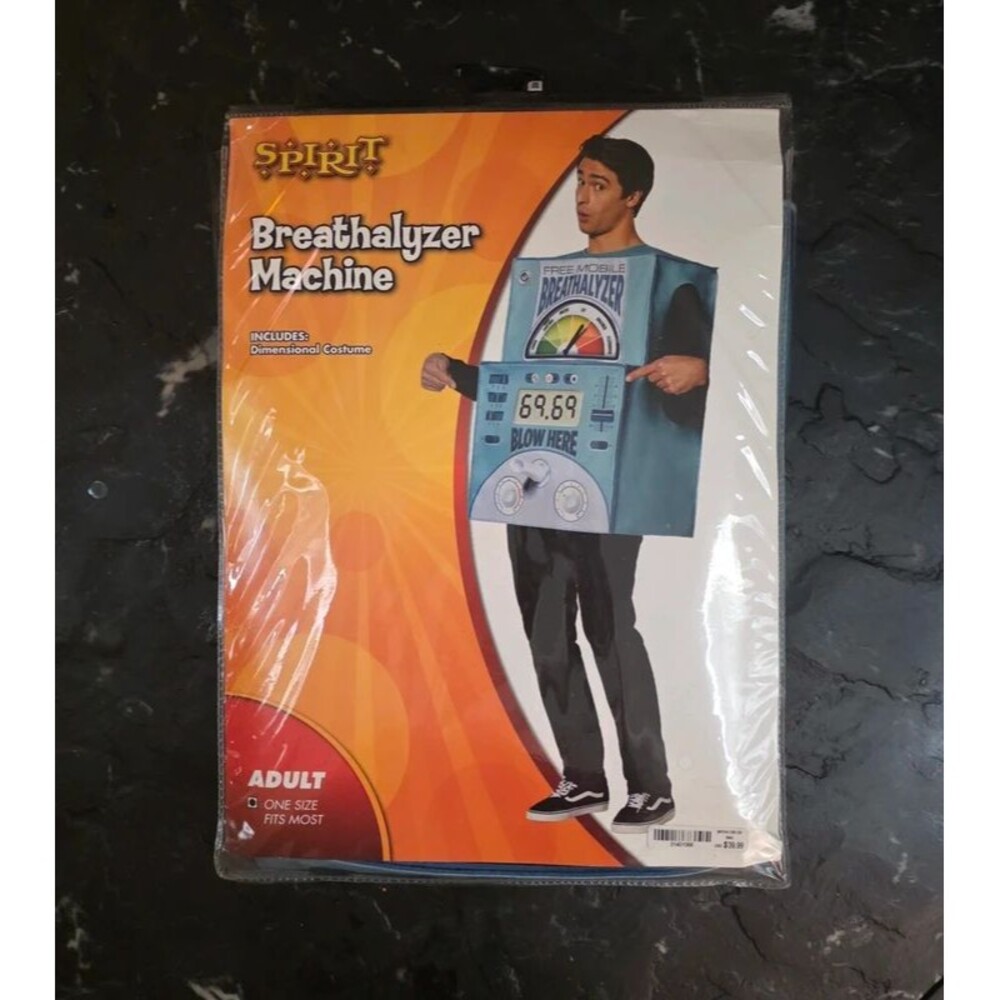 Spirit Halloween Breathalyzer Machine Adult Costume One Size Funny Blow Here